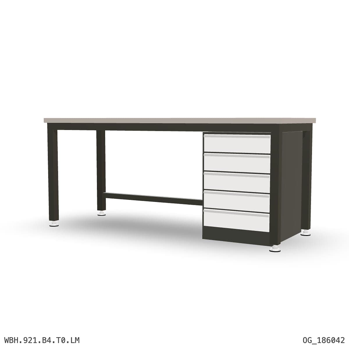 Heavy Duty Workbench 2100mm — Laminated Timber (42mm HDF), under-bench storage by Atomic Tawk