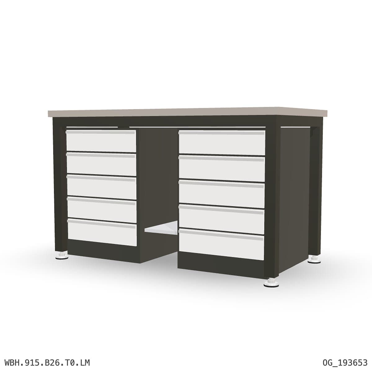 Heavy Duty Workbench 1500mm — Laminated Timber (42mm HDF), under-bench storage by Atomic Tawk