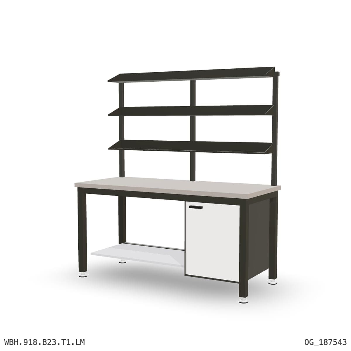 Heavy Duty Workbench 1800mm — Laminated Timber (42mm HDF), under-bench storage + overhead shelving by Atomic Tawk