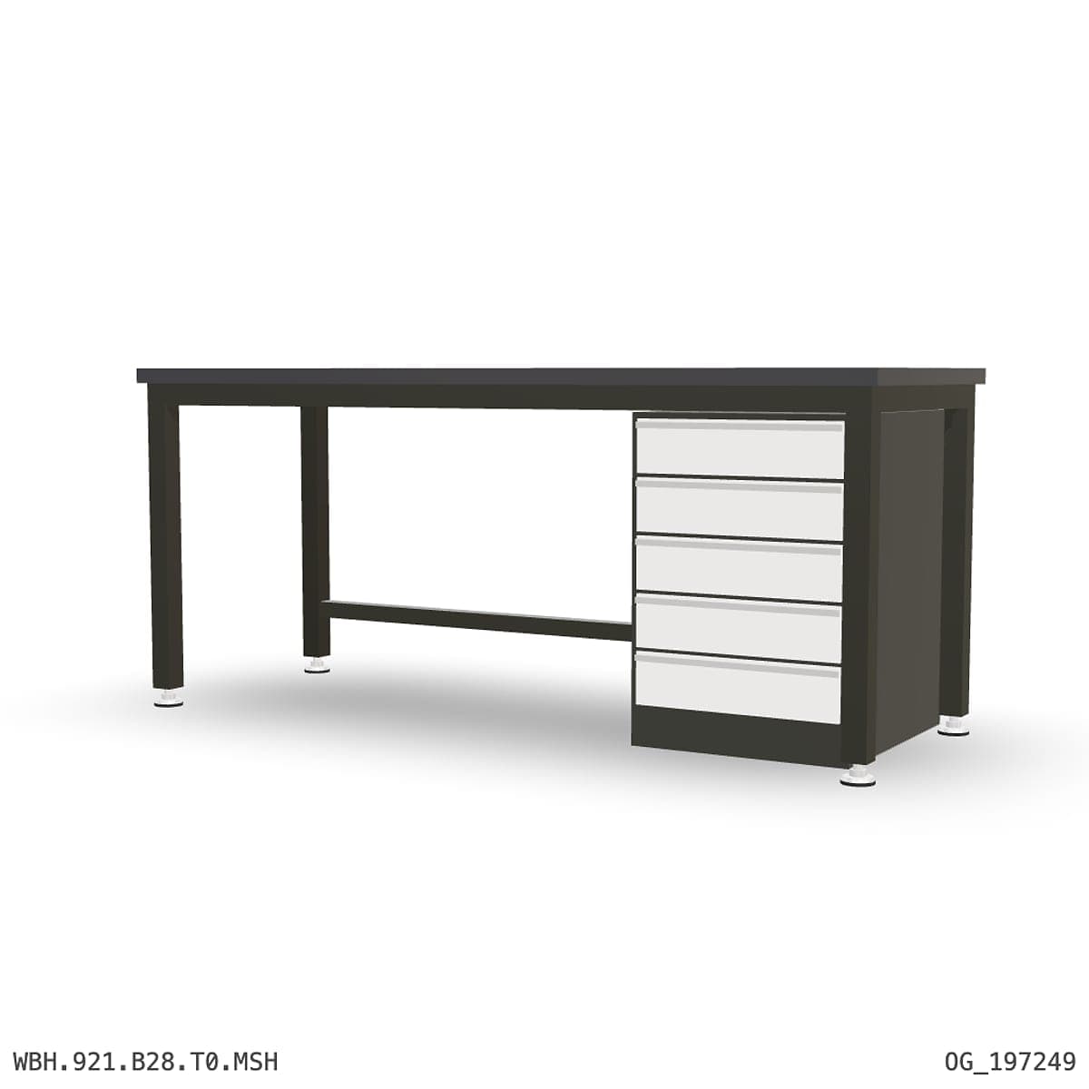 Heavy Duty Workbench 2100mm — 3mm Mild Steel (Heavy), under-bench storage by Atomic Tawk