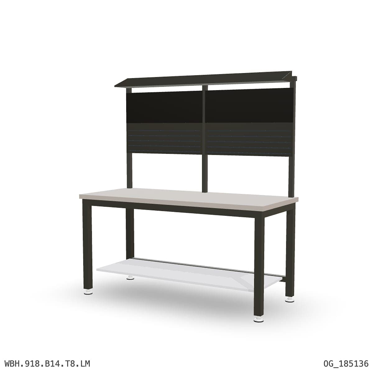 Heavy Duty Workbench 1800mm — Laminated Timber (42mm HDF), under-bench storage + overhead shelving by Atomic Tawk