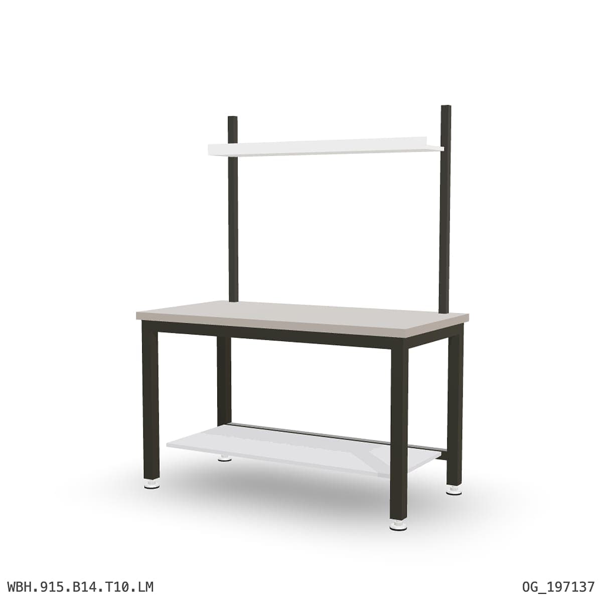 Heavy Duty Workbench 1500mm — Laminated Timber (42mm HDF), under-bench storage + overhead shelving by Atomic Tawk