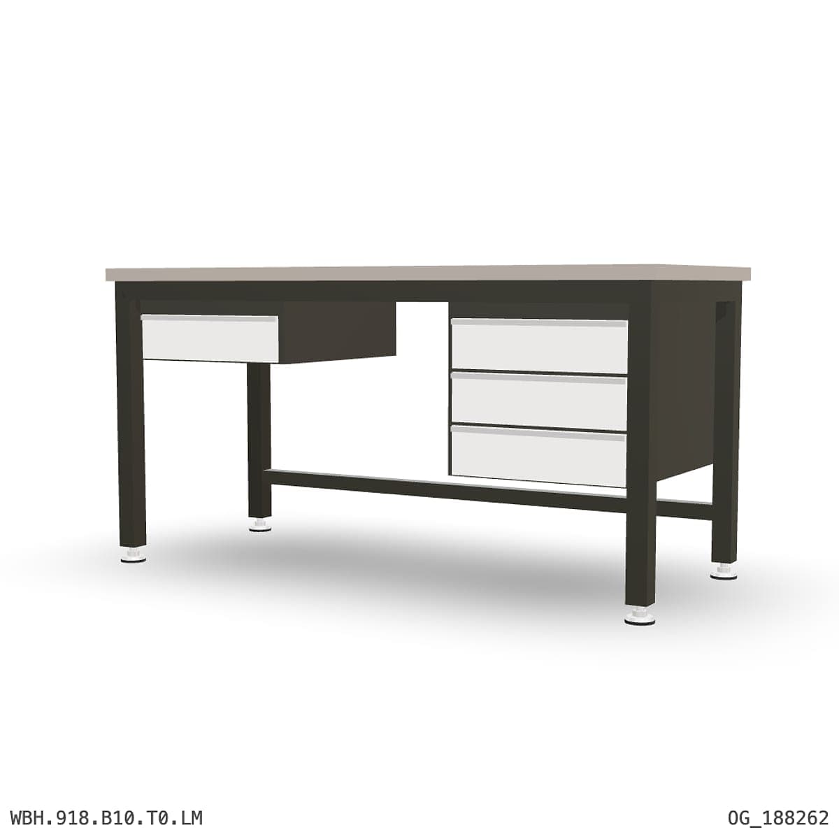 Heavy Duty Workbench 1800mm — Laminated Timber (42mm HDF), under-bench storage by Atomic Tawk