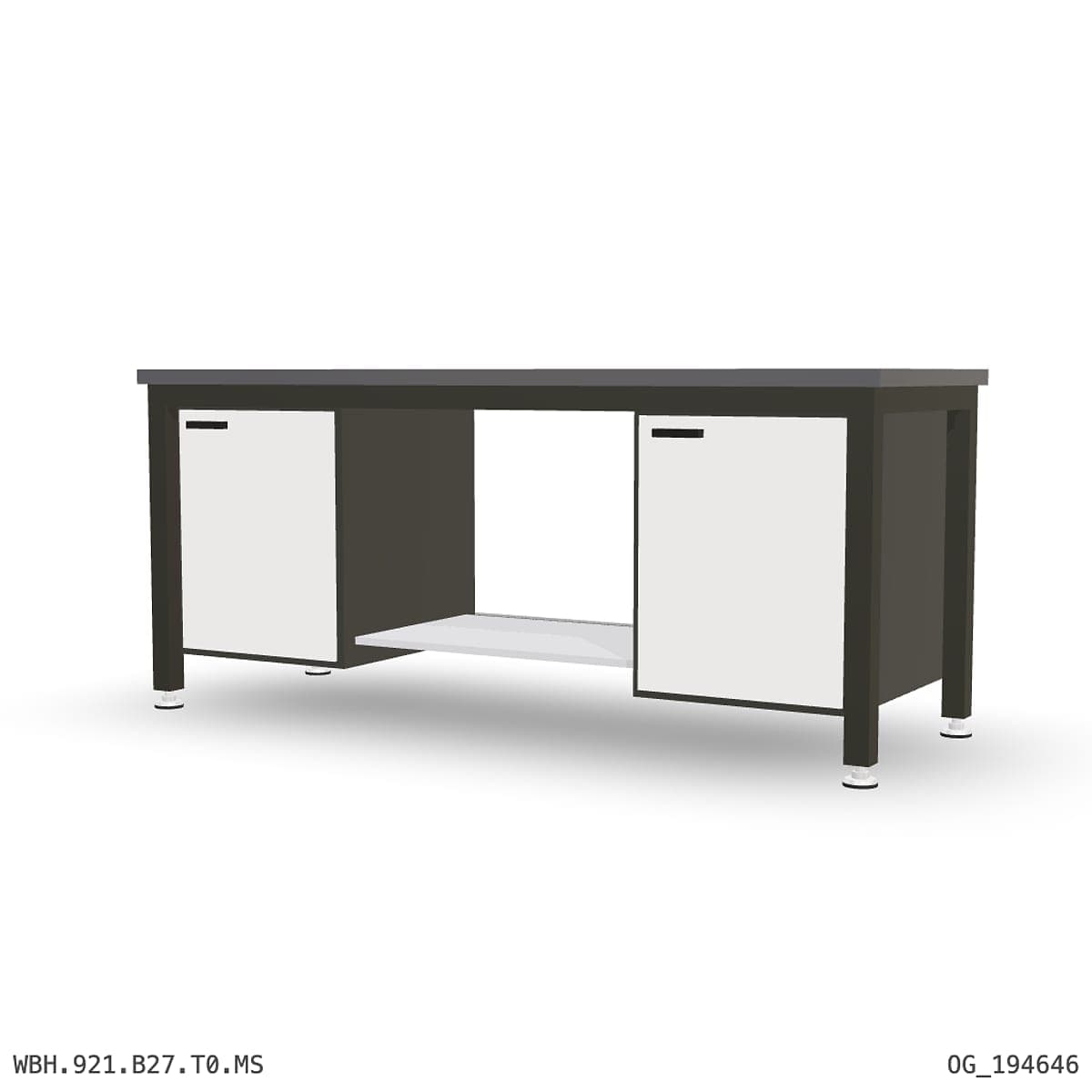 Heavy Duty Workbench 2100mm — 2mm Mild Steel, under-bench storage by Atomic Tawk