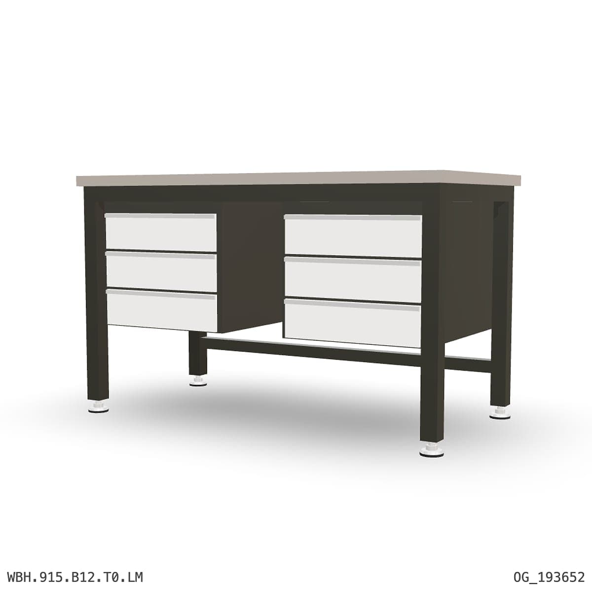 Heavy Duty Workbench 1500mm — Laminated Timber (42mm HDF), under-bench storage by Atomic Tawk