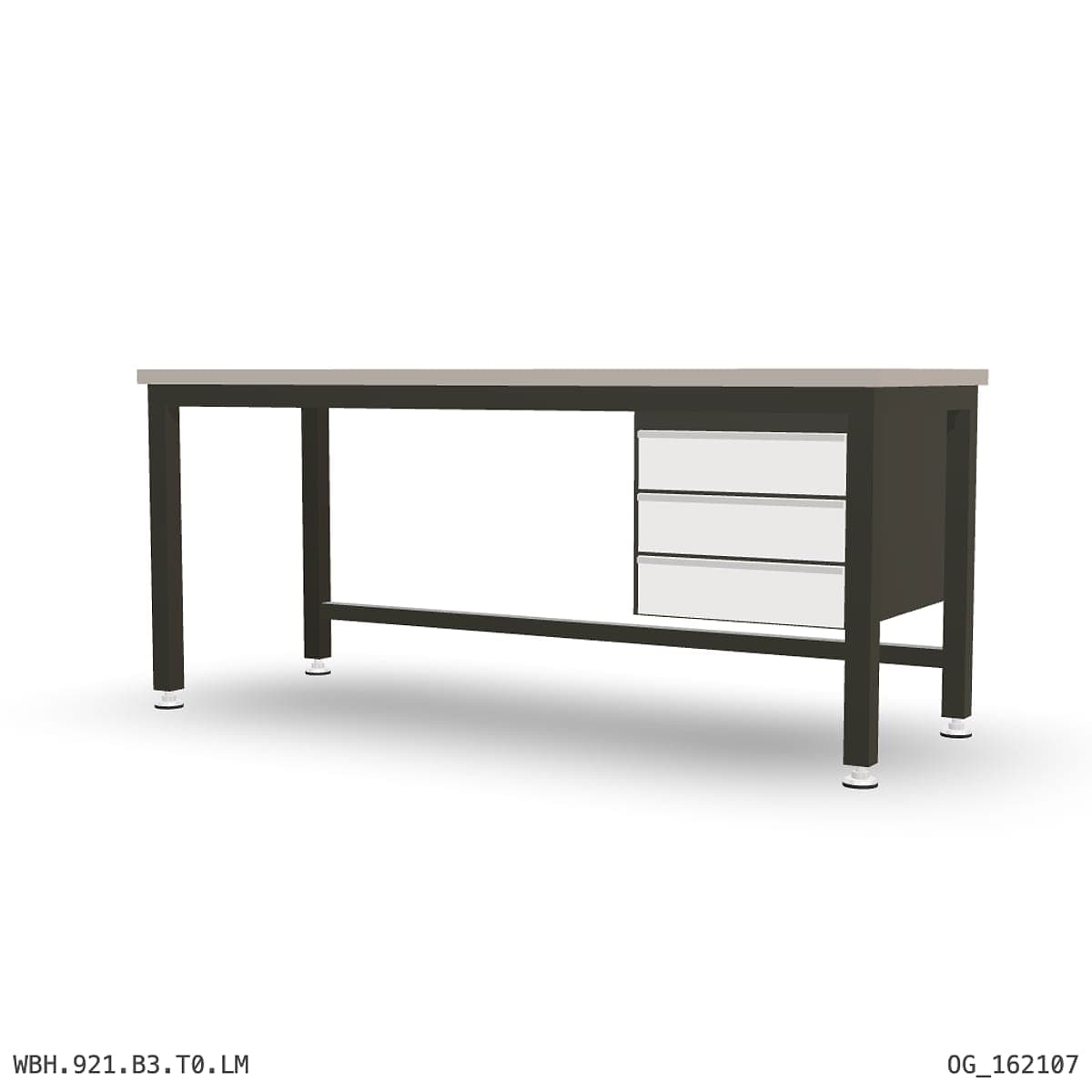 Heavy Duty Workbench 2100mm — Laminated Timber (42mm HDF), under-bench storage by Atomic Tawk