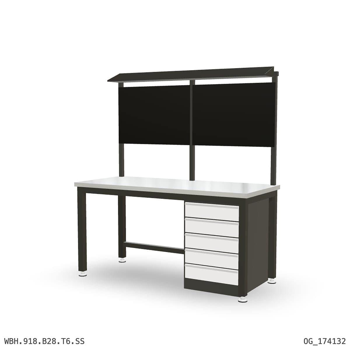 Heavy Duty Workbench 1800mm — Stainless Steel (1.2mm 304), under-bench storage + overhead shelving by Atomic Tawk