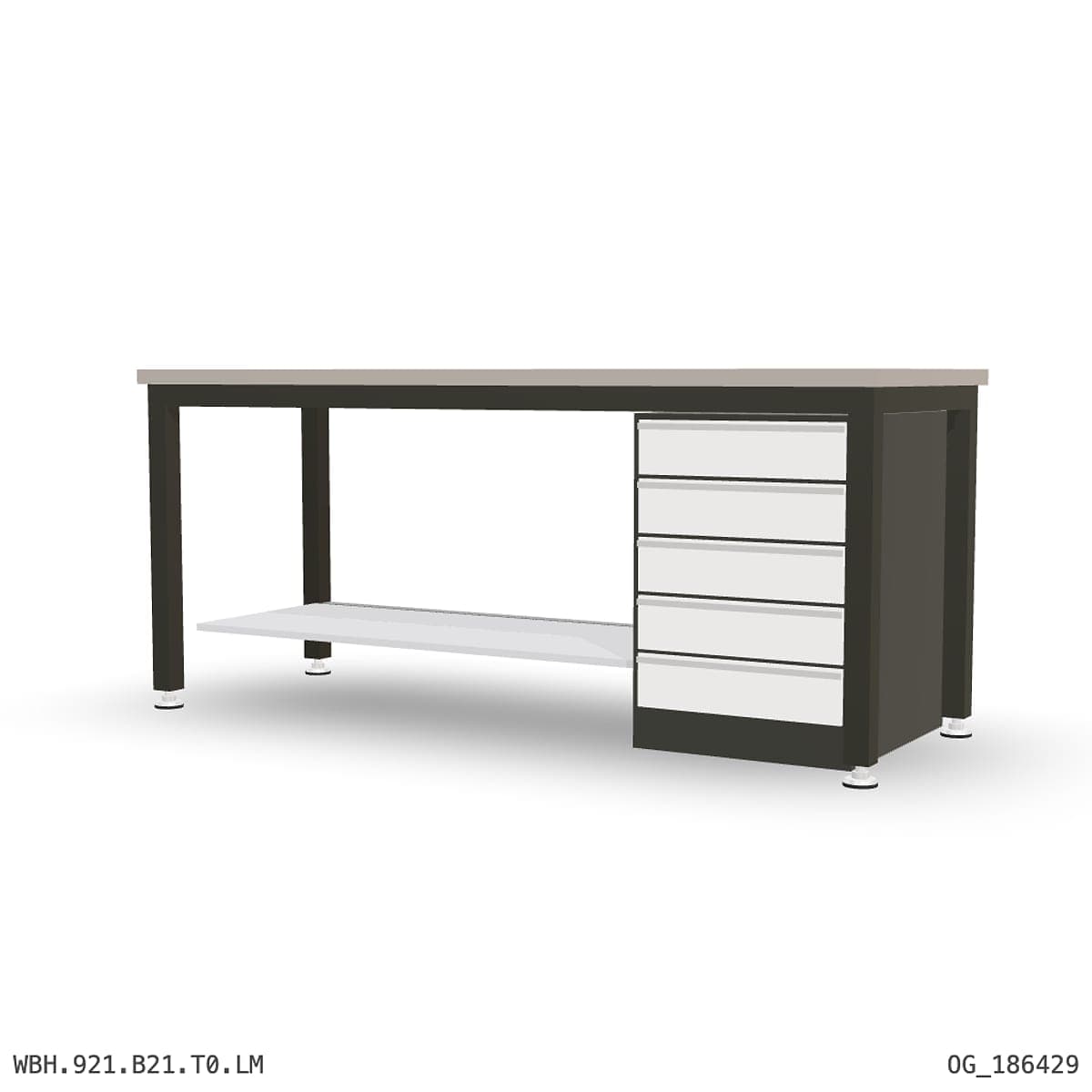 Heavy Duty Workbench 2100mm — Laminated Timber (42mm HDF), under-bench storage by Atomic Tawk