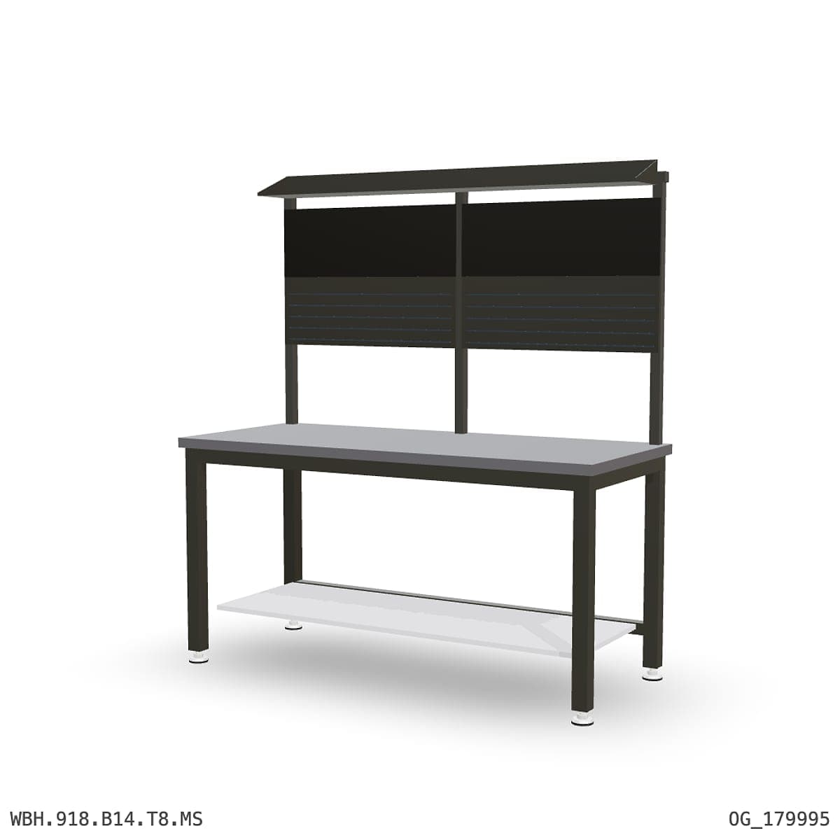 Heavy Duty Workbench 1800mm — 2mm Mild Steel, under-bench storage + overhead shelving by Atomic Tawk