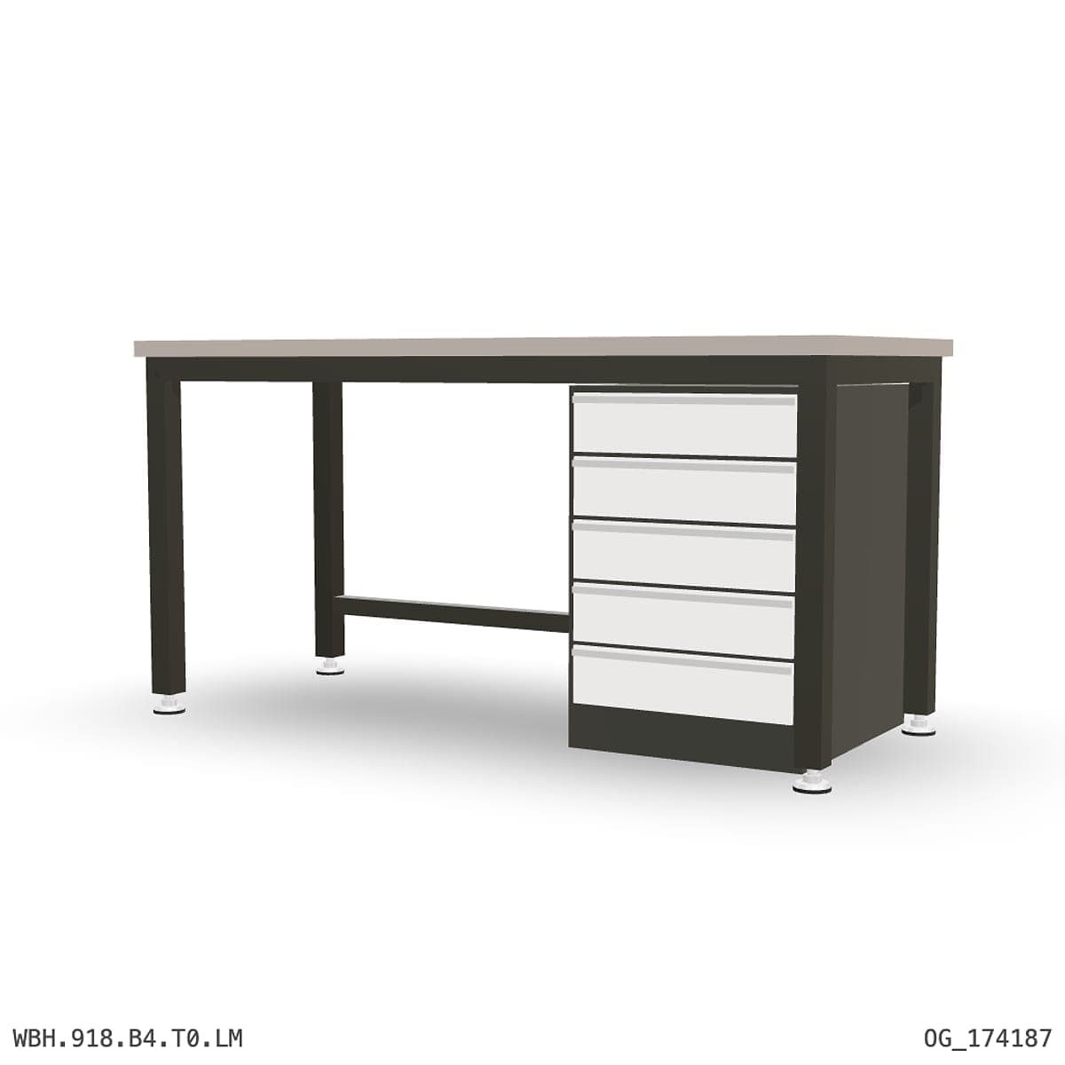 Heavy Duty Workbench 1800mm — Laminated Timber (42mm HDF), under-bench storage by Atomic Tawk