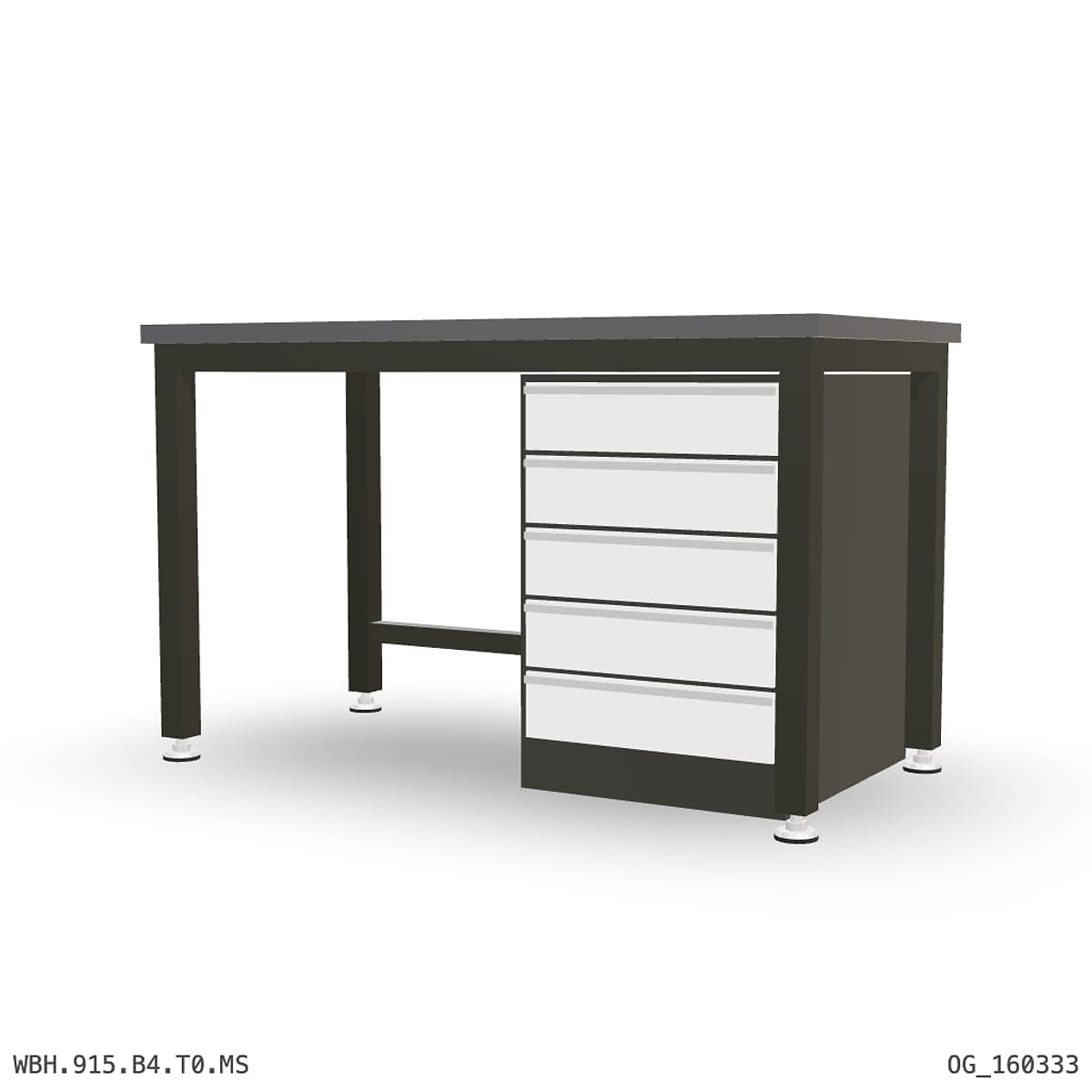 Heavy Duty Workbench 1500mm — 2mm Mild Steel, under-bench storage by Atomic Tawk